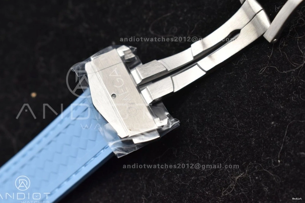 Blue 43mm Clone Dial Best Blue Aqua Rubber 1:1 Edition Super Summer A8938 Strap Terra on GMT VSF Worldtimer 1225